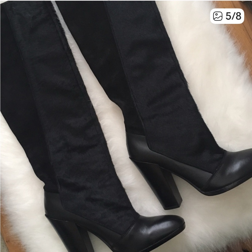 10 Crosby Derek Lam Black Over the Knee Boots